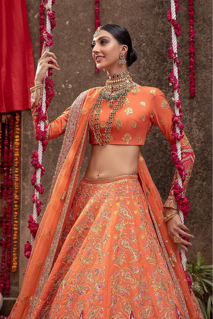 Festive Orange Lehenga